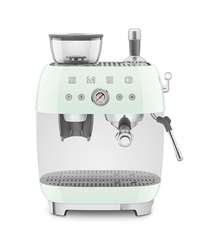 Smeg Macchina da Caffè Espresso Manuale con macinacaffè integrato 50’s Style – Verde Pastello LUCIDO – EGF03PGEU